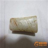 商周和田白玉凤纹勒子佩饰挂件